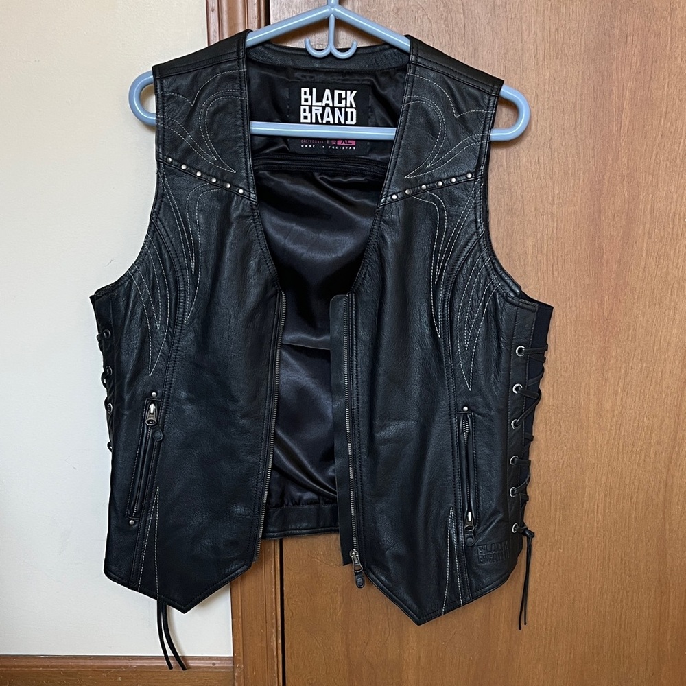Black Brand Women's Leather motorcycle Vest